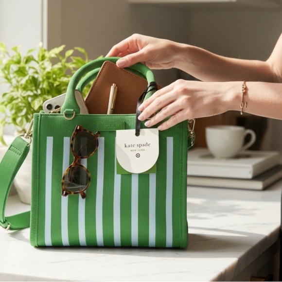 kate spade Handbags - Kate Spade Green Striped Women's Bag
